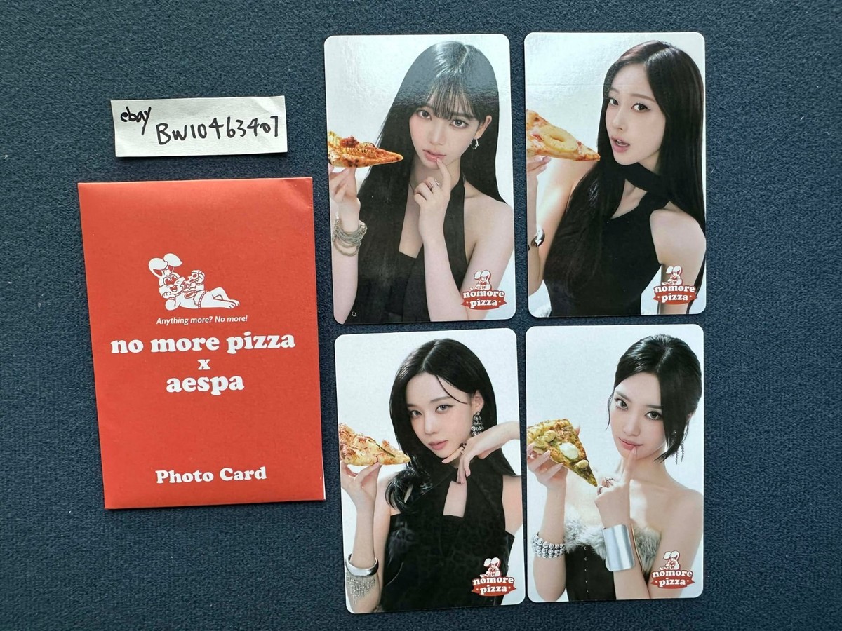 AESPA x NO MORE OFFICIAL PIZZA EVENT PHOTOCARD SET 4ea | eBay