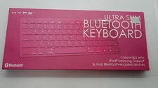 Hype Ultra Slim Bluetouth Keyboard Pink - Compatible with iPad, Samsung Galaxy