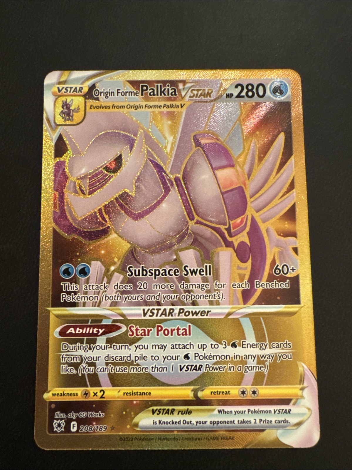 Origin Forme Palkia VSTAR 208/189 Secret Rare Astral Radiance Pokemon Holo NM