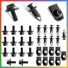 Auto Fender Bumper Clips U Nuts Bolts 35pc Engine Cover Splash Shield Kit For Ni