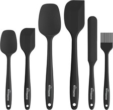 Silicone Spatula Set 6 Pieces Food Grade Kitchen Utensils W/ Silicone Brush Heat