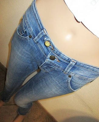 FREEMAN T. PORTER HÜFT JEANS   DALENA  GRÖßE XS / 34 W26 L30 HELLBLAU SLIM TOP