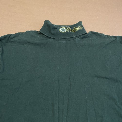 VINTAGE Green Bay Packers Shirt Adult XL Green Turtle Neck Logo 90s Y2K Mens - Picture 2 of 11