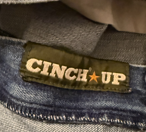 Jeans uomo Cinch Western denim blu taglia 40x30 etichetta verde effetto invecchiato MB90530 - Foto 7 di 7