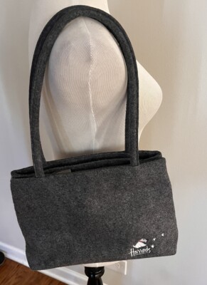 HARRODS Knightsbridge Scottie Dog Grey Felt Shoulder Handbag LIMITED  EDITION