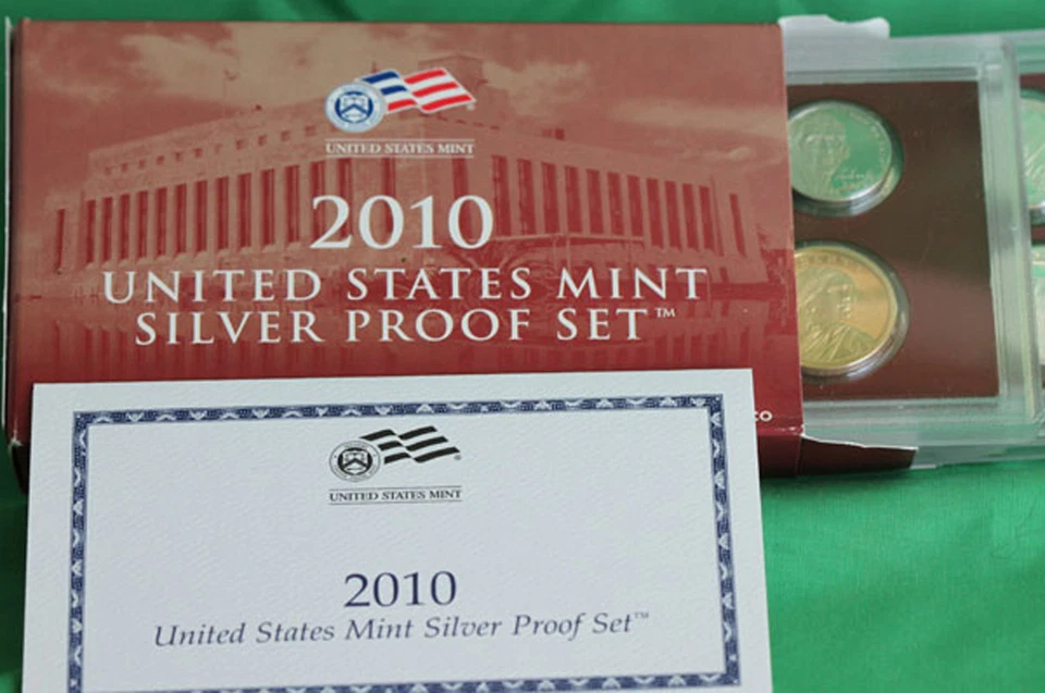 2010 S Annual SILVER 14 Coin Proof Set Box COA + ATB Park Quarters US Mint Issue - Image 4 of 4