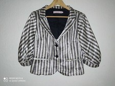 RED VALENTINO stripe satin glossy Waist Blazer Jacket top Size 48
