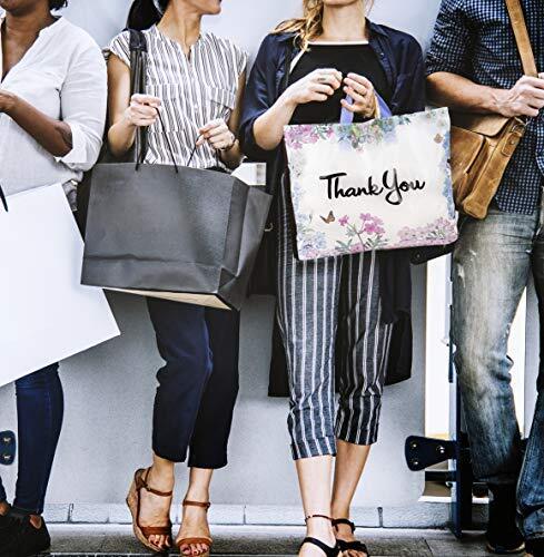 Thank You Bags for Business 50 Pack 15 W x 12 H Floral Plastic Shopping Bag... - Picture 5 of 5