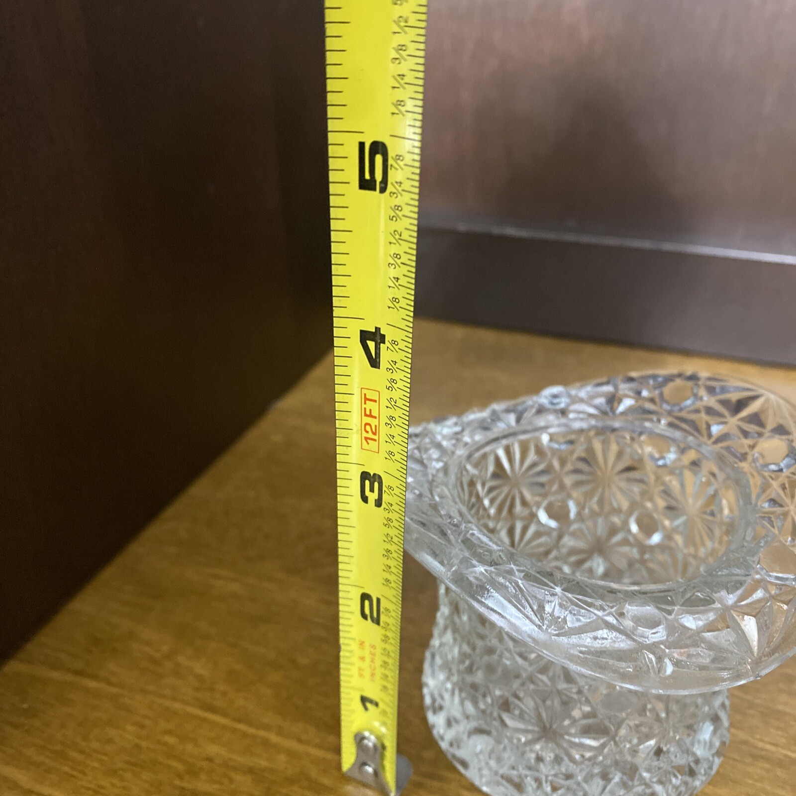 Vintage Fenton Art Glass Clear Glass Daisy & Button Top Hat Toothpick