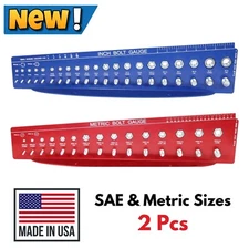 Nut Bolt Thread Checker Hole Gauge SAE Metric Garage Car Tractor Mechanical Shop