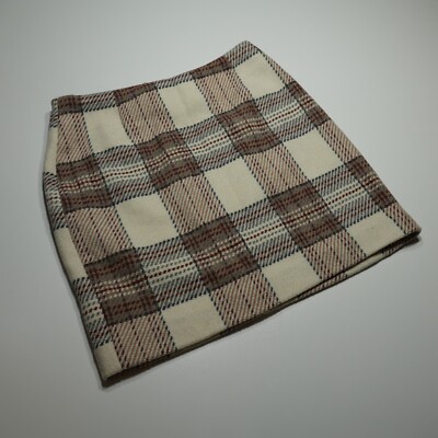 H&M Conscious Skirt Size 4 Wool Blend Beige Mini Short Academia Preppy Essential