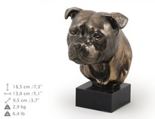 Staffordshire Bull Terrier, dog bust marble statue, ArtDog , CA