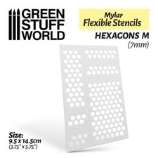 Flexible Stencils - HEXAGONS M 7mm - plastic, painting, airbrush, diorama
