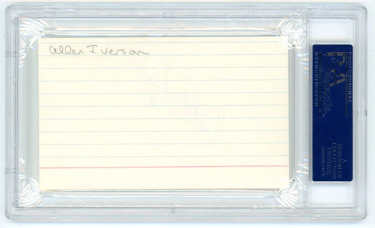 Allen Iverson Signed Index Card (PSA/DNA) Philadelphia 76ers NBA