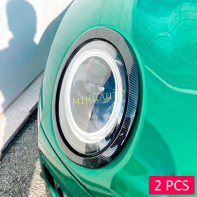Carbon Fiber Front Headlight Decor Cover Ring Trim For 2020-24 Mini Clubman F54