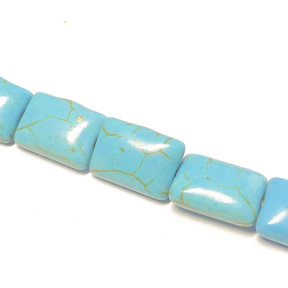Howlith Perlen Rechteck 14 mm Farbe Türkis 29 Halbedelsteine nenad-design E137 - Bild 4 von 4