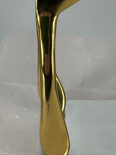 Vintage Nima Oberoi Lunares Wishbone Modern Gold & Silver Tone Abstract Bookends - Picture 7 of 10