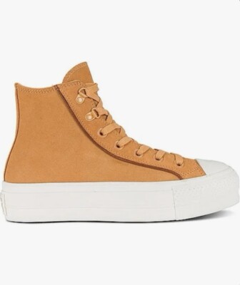 Size 10 - Converse Chuck Taylor All Star High Top Gold Orange Platform  Women s