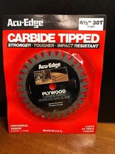 Acu-Edge 6 1/2 30 Tooth Carbide Tipped Plywood Circular Table Saw Blade 5/8" New