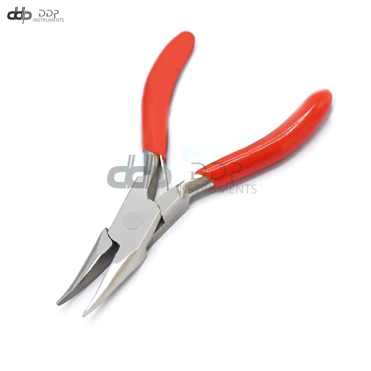 1-Pack) Mini Chain Nose Pliers 3 inch Curved, Jewelry Making Tools