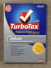 Intuit TurboTax Deluxe Federal State 2008 2010 2012 2019 PC Mac Software