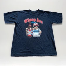 Whoop Ass Beer Shirt Mens XL Black Cotton Biker Offensive Funny 80s 90s Vintage