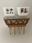 Vtg Pyrex Early American Refrigerator Dish 5-Pc Set 501 502 503