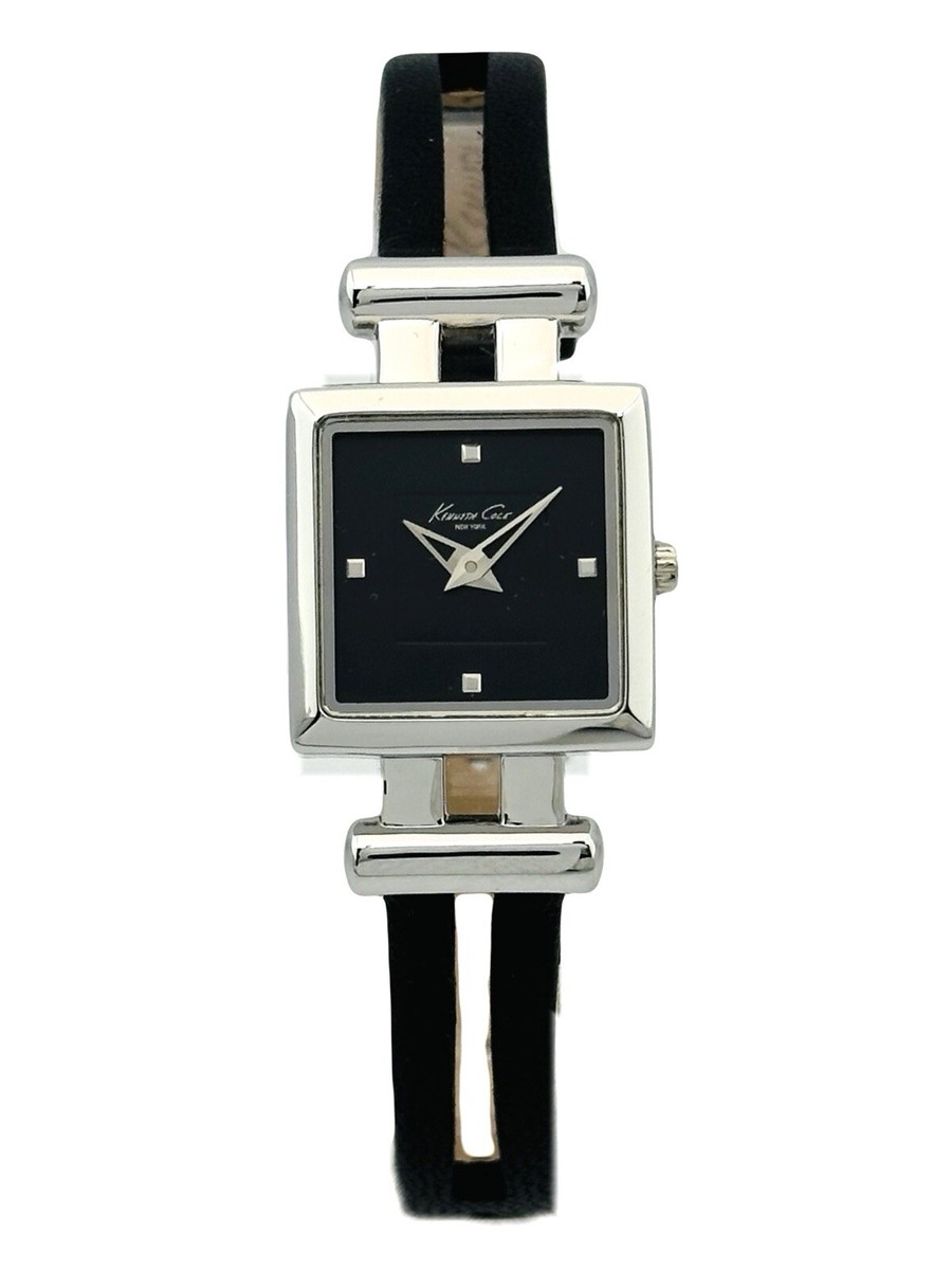 Kenneth Cole NY KC2414 Square Silver Tone Black Strap  display picture 1