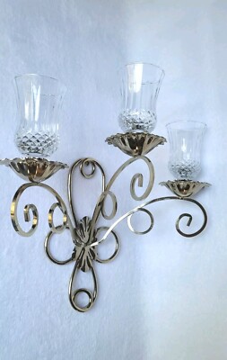 Sconce With 3 Crystal Candle Holders 