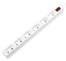 Logilink Multipresa 6 Posti Design Salvaspazio Bianco