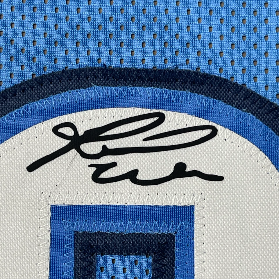 Framed Facsimile Autographed Russell Westbrook 33x42 Blue Reprint Auto Jersey - Image 2 of 2