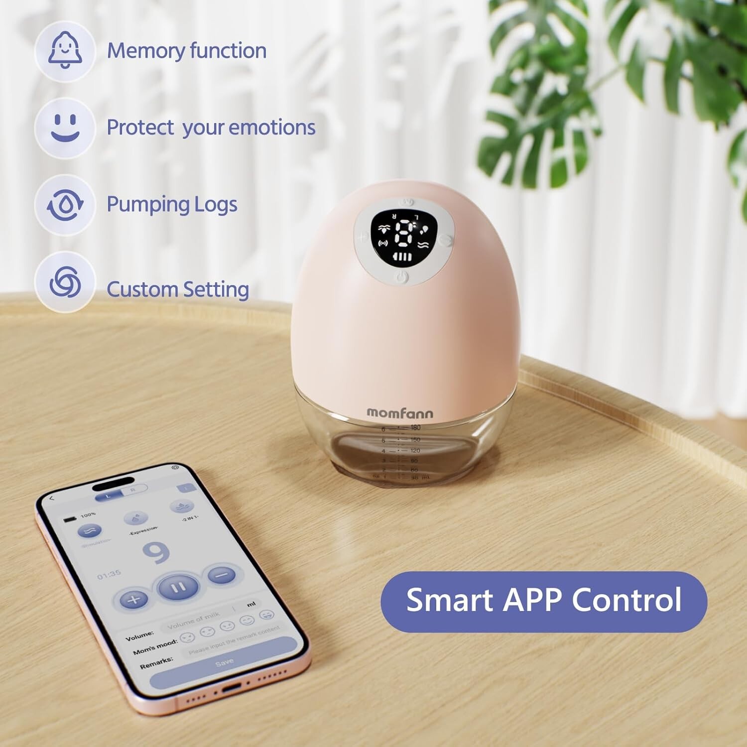 Momfann Breast Pump Wearable, Hands-Free APP Control Portable NEW Sealed (D3)