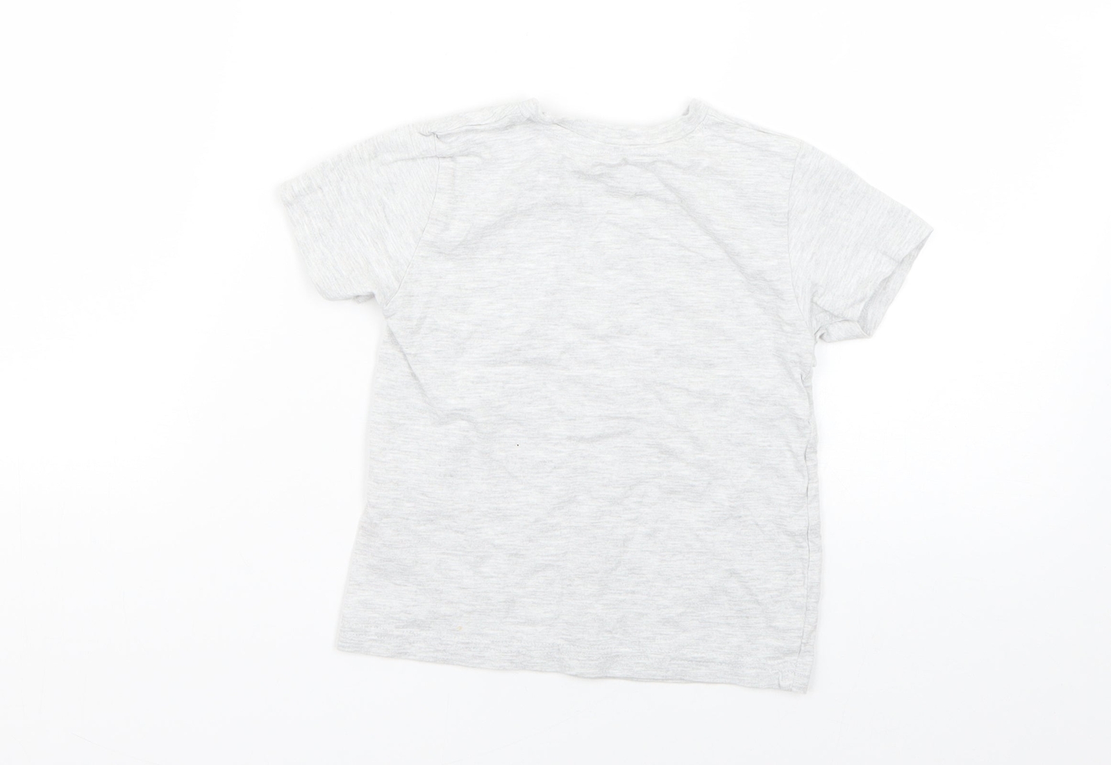 Primark Boys Grey Geometric Cotton Blend Basic T-Shirt Size 2 Years Round Neck image 2