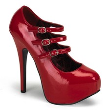 Bordello Burlesque Plateau-Pumps Teeze-05 rot