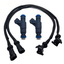SET OF 2 Fuel Injector with Pigtail Harness Compatible with Polaris Ranger RZ...