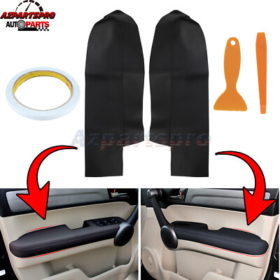 2pcs Front Armrest Panels Door Cover Fits Honda 2007-2012 CR-V CRV Leather Gray - Foto 12