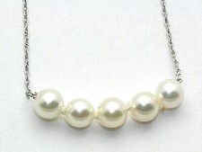 ADD ON PEARL NECKLACE RARE LARGE 8MM 14K WHITE GOLD CHAIN A FAMILY TRADITION