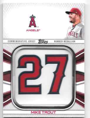 2022 Topps Series 1 MIKE TROUT Player Jersey Number Medallion Card 