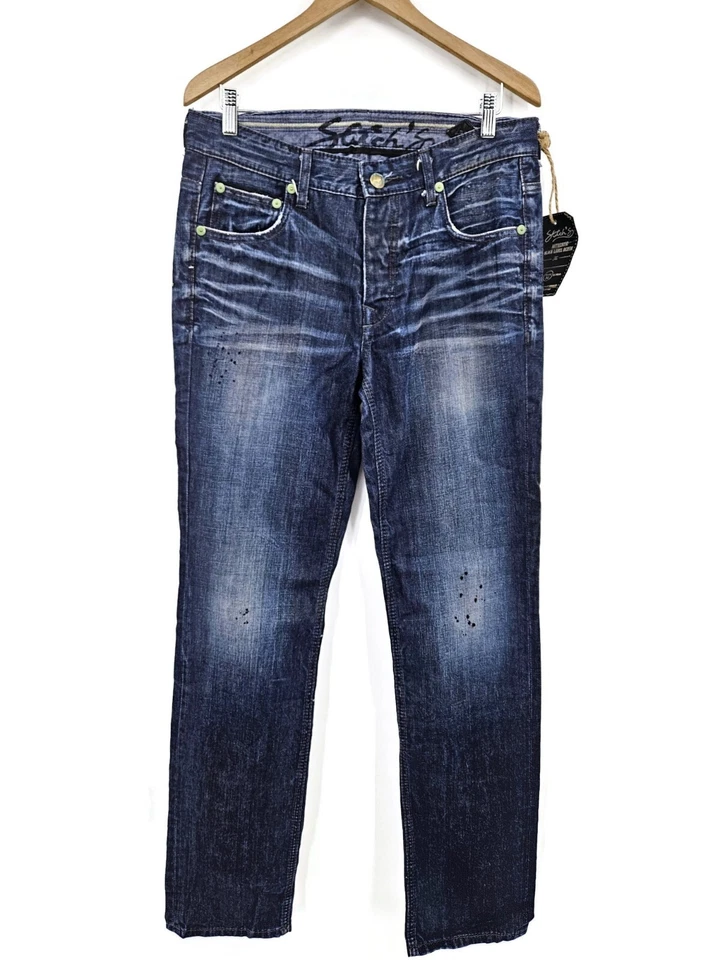 New Stitch's Black Label Dakota Denim Jeans Mens 32 x 34 Blue Pants Button Fly - Image 2 of 4
