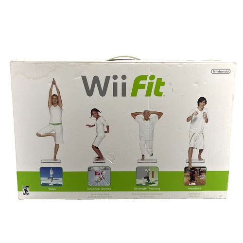 Nintendo Wii Fit Balance Board White + Wii Fit Plus Video Game Bundle Kit CIB