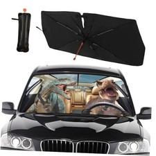 Dinosaur Car Windshield Sunshade Umbrella Foldable Funny 57X31 Inch Color-DN1