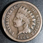 1864 INDIAN HEAD CENT - GOOD+  COPPER NICKEL CN