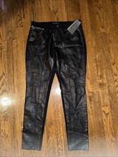 Banana Republic Leather Pants Black Size 4s Sloan Fit NWT