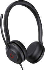 UH35 USB Headset for PC, Wired Headphones with Noise Cancelling Microphone, Cert
