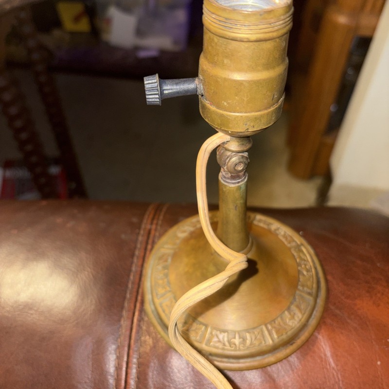 Vintage Brass Table Or Desk Lamp GREIST Company 1930’s NH CT. And Shade.