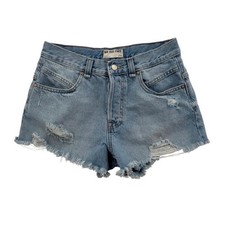 We The Free Denim Shorts Womens 26 Blue Excellent Distressed High Rise Frayed