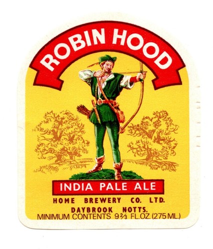 England - Vintage Bier Etikett - Hausbrauerei, Daybrook - Robin Hood