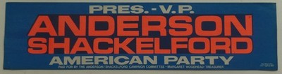 1976 Tom Anderson Indpdt Candidate Prez Campaign Bumper Sticker John Bircher