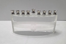 D Judaica Crystal Menorah with Star of David Hanukkah Holiday Decor 6.25''