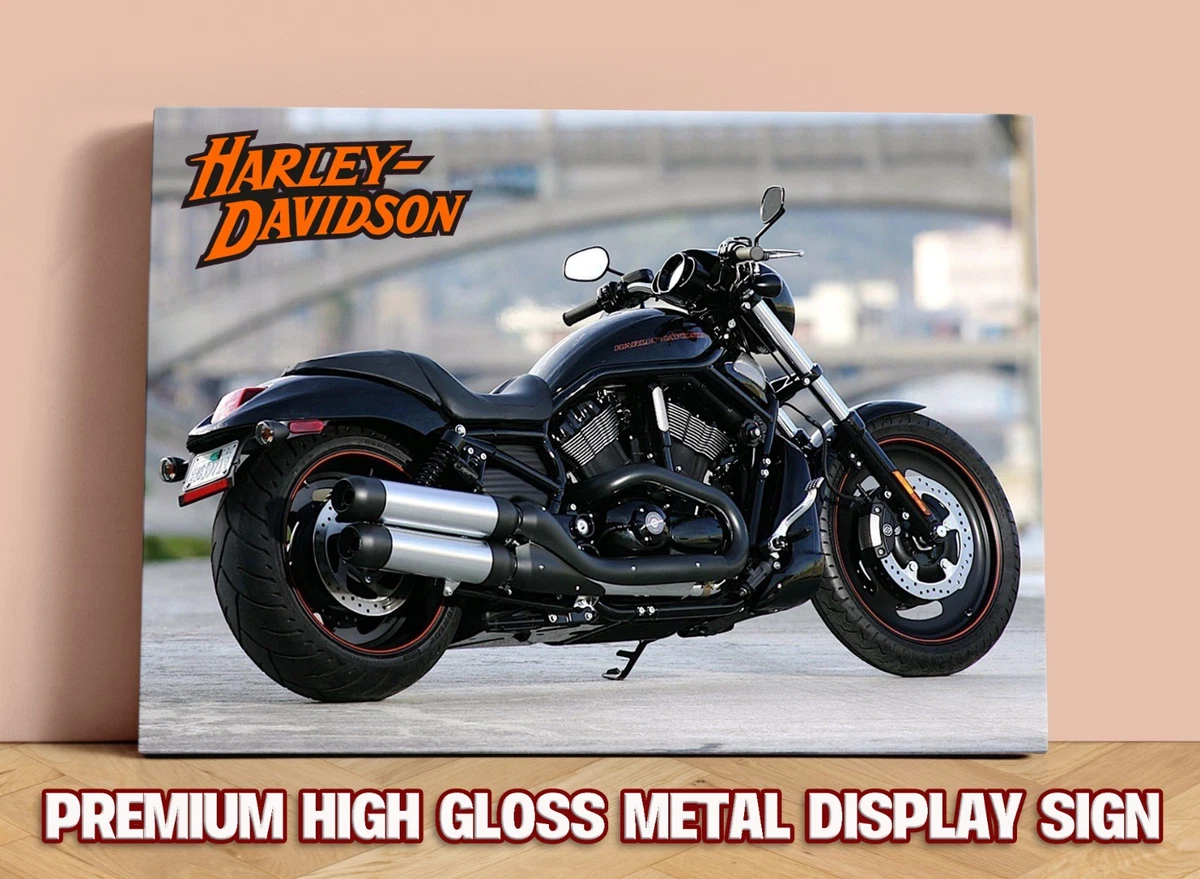 RARE HARLEY DAVIDSON PREMIUM GLOSS METAL SHOWROOM GARAGE DISPLAY SIGN Large A3